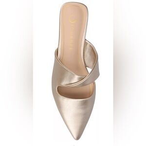 New in box! Journee Enniss Women's Mule Flats Champagne